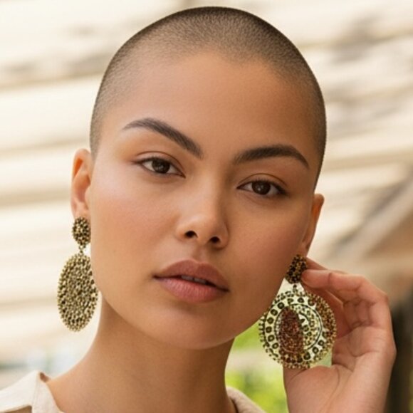 Metal Pierced Earrings Dangling Filigree Circles Beads & Faux Pearls *read* - Picture 2 of 6